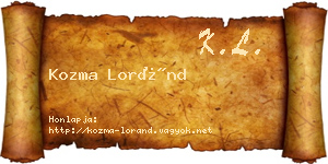 Kozma Loránd névjegykártya