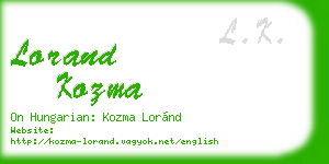 lorand kozma business card