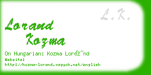 lorand kozma business card